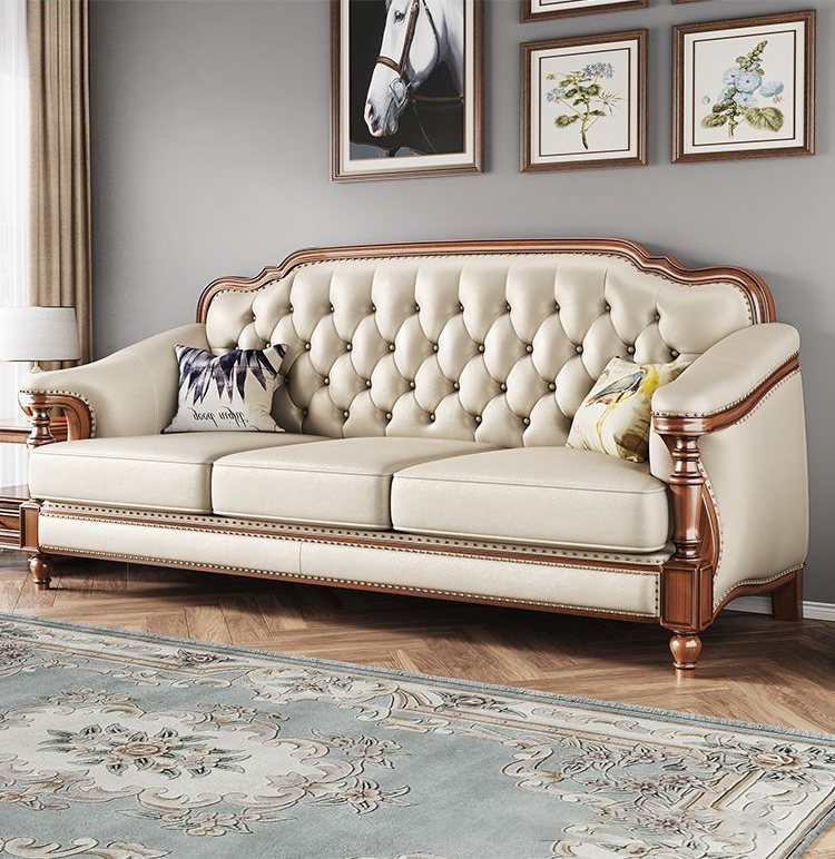GHẾ SOFA DA PHÒNG KHÁCH RETRO MỸ ERICA – NS901
